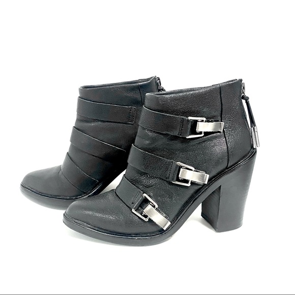 L.A.M.B. Shoes - LAMB. Steel buckle heeled ankle booties